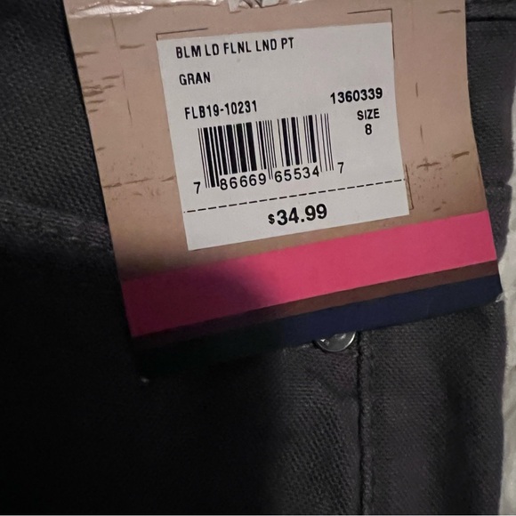 NWT BLUE MOUNTAIN FLANNEL LINED PANTS SIZE 8 - Picture 4 of 5